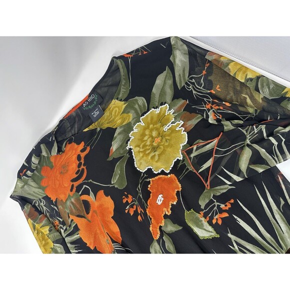 Ashro Multicolor Cotton Polyester Multicolor   Dress Size M    3/4 sleeves Note - Picture 4 of 7